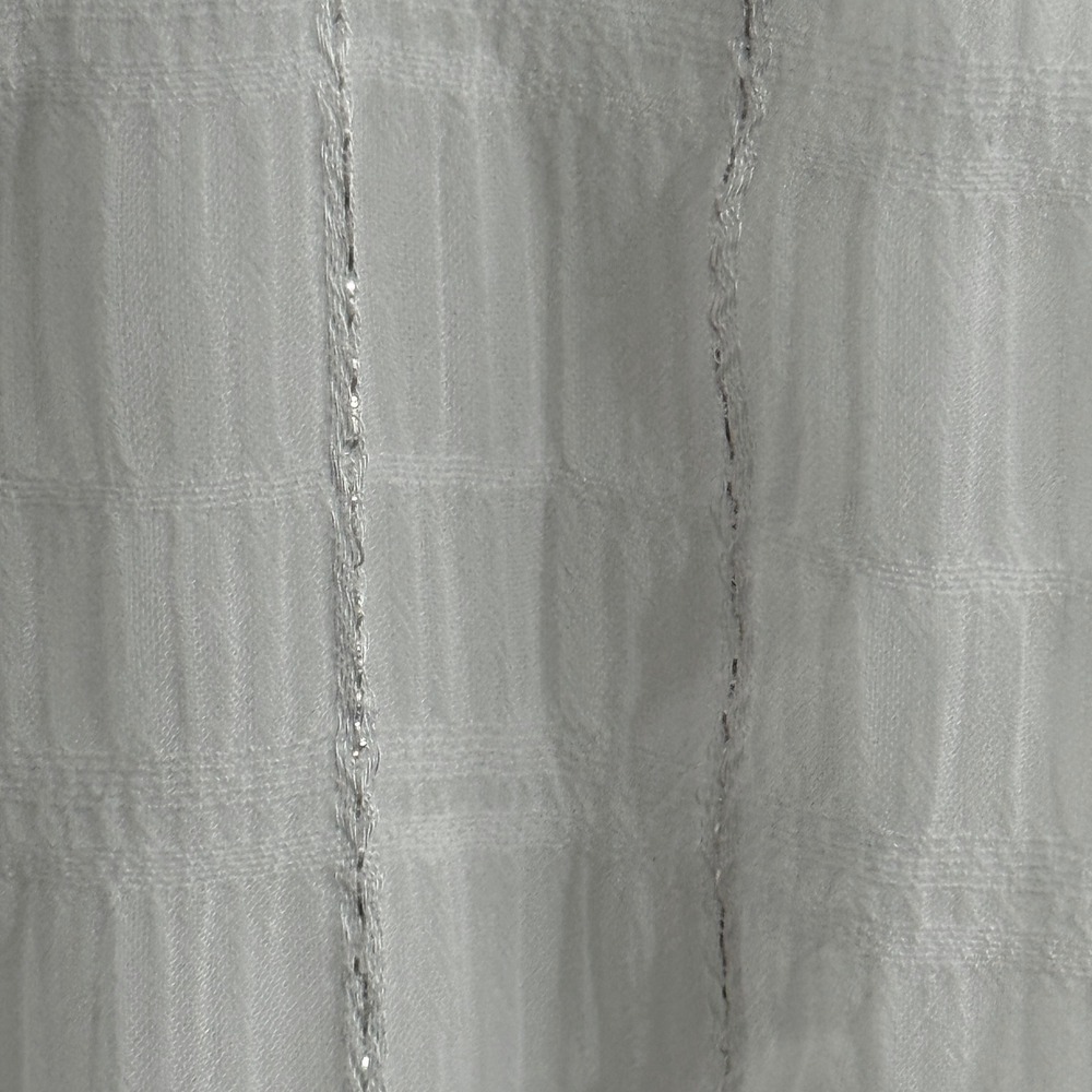 DKNY Flutter Sleeve Tiered Dress Womens 8 White Lurex Shimmer  V-Neck Flowy - Picture 6 of 9
